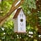 Glitzhome® 14.75" Distressed Wood HOME Birdhouse